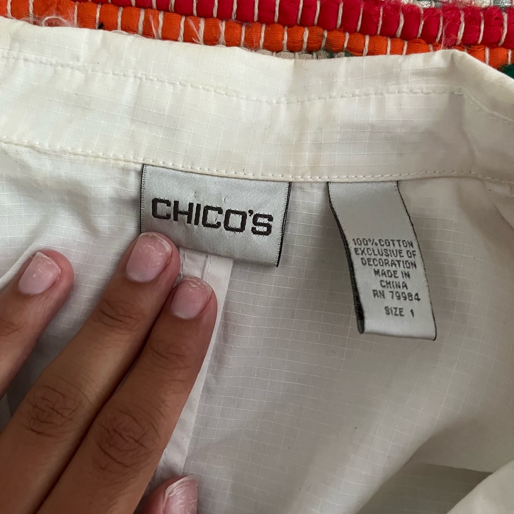 Chicos White Button Down Jacket - image 3